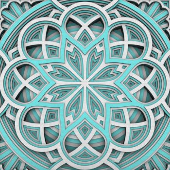 Intra απο ξύλο plywood  Χρώμα wenge 3mm-4mm πάχος - Flower Mandala , Layered Mandala Δίασταση 30x30 cm INTRAFABR-70932130 - Image 1