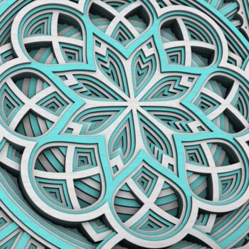 Intra απο ξύλο plywood  Χρώμα wenge 3mm-4mm πάχος - Flower Mandala , Layered Mandala Δίασταση 30x30 cm INTRAFABR-70932130 - Image 3