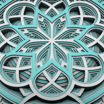 Intra απο ξύλο plywood  Χρώμα wenge 3mm-4mm πάχος - Flower Mandala , Layered Mandala Δίασταση 30x30 cm INTRAFABR-70932130 - Image 4