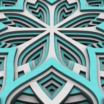 Intra απο ξύλο plywood  Χρώμα wenge 3mm-4mm πάχος - Flower Mandala , Layered Mandala Δίασταση 30x30 cm INTRAFABR-70932130 - Image 5