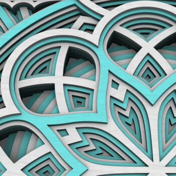 Intra απο ξύλο plywood  Χρώμα wenge 3mm-4mm πάχος - Flower Mandala , Layered Mandala Δίασταση 30x30 cm INTRAFABR-70932130 - Image 6