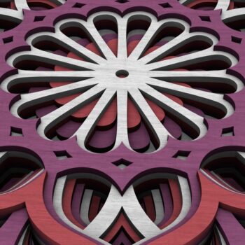 Intra απο ξύλο plywood  Χρώμα wenge 3mm-4mm πάχος - Flower Mandala , Layered Mandala Δίασταση 30x30 cm INTRAFABR-24709510 - Image 5