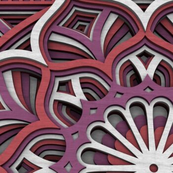 Intra απο ξύλο plywood  Χρώμα wenge 3mm-4mm πάχος - Flower Mandala , Layered Mandala Δίασταση 30x30 cm INTRAFABR-24709510 - Image 6