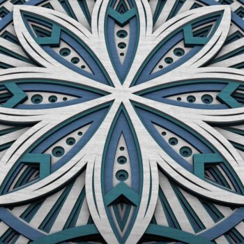 Intra απο ξύλο plywood  Χρώμα wenge 3mm-4mm πάχος - Flower Mandala , Layered Mandala Δίασταση 30x30 cm INTRAFABR-24709466 - Image 4