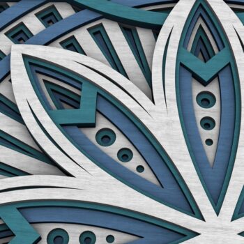 Intra απο ξύλο plywood  Χρώμα wenge 3mm-4mm πάχος - Flower Mandala , Layered Mandala Δίασταση 30x30 cm INTRAFABR-24709466 - Image 6