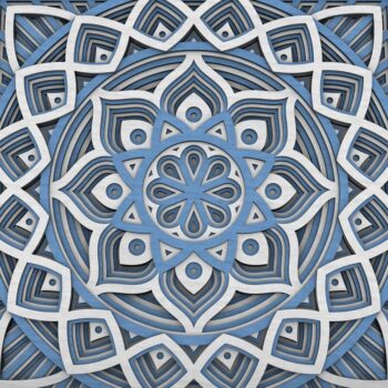 Intra απο ξύλο plywood  Χρώμα wenge 3mm-4mm πάχος - Flower Mandala , Layered Mandala Δίασταση 30x30 cm INTRAFABR-75385887 - Image 1