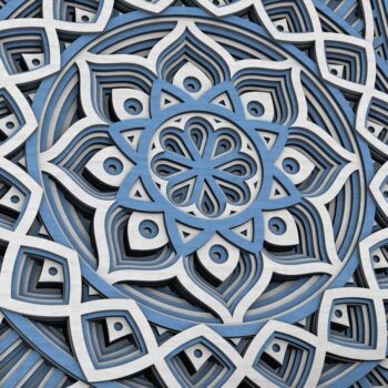 Intra απο ξύλο plywood  Χρώμα wenge 3mm-4mm πάχος - Flower Mandala , Layered Mandala Δίασταση 30x30 cm INTRAFABR-75385887 - Image 3