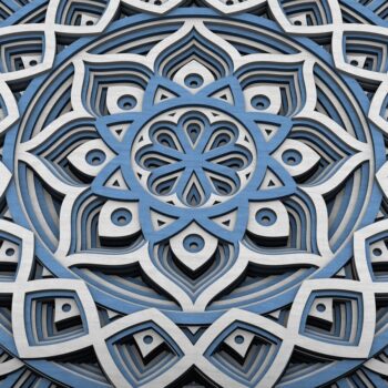 Intra απο ξύλο plywood  Χρώμα wenge 3mm-4mm πάχος - Flower Mandala , Layered Mandala Δίασταση 30x30 cm INTRAFABR-75385887 - Image 4