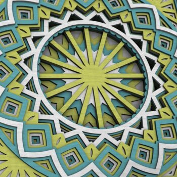 Intra απο ξύλο plywood  Χρώμα wenge 3mm-4mm πάχος - Flower Mandala , Layered Mandala Δίασταση 30x30 cm INTRAFABR-121492981 - Image 3