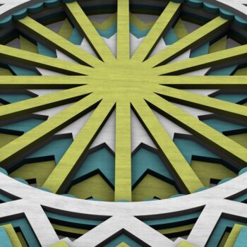 Intra απο ξύλο plywood  Χρώμα wenge 3mm-4mm πάχος - Flower Mandala , Layered Mandala Δίασταση 30x30 cm INTRAFABR-121492981 - Image 5