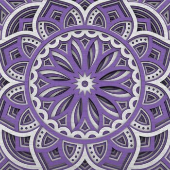 Intra απο ξύλο plywood  Χρώμα wenge 3mm-4mm πάχος - Flower Mandala , Layered Mandala Δίασταση 30x30 cm INTRAFABR-121492985 - Image 1