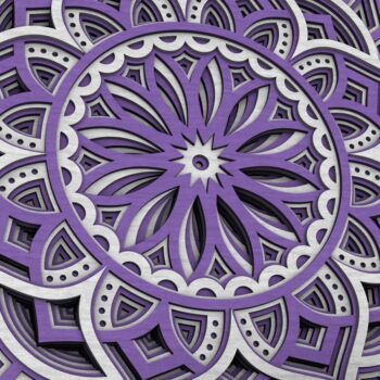 Intra απο ξύλο plywood  Χρώμα wenge 3mm-4mm πάχος - Flower Mandala , Layered Mandala Δίασταση 30x30 cm INTRAFABR-121492985 - Image 3