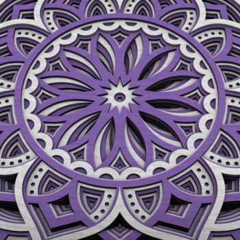 Intra απο ξύλο plywood  Χρώμα wenge 3mm-4mm πάχος - Flower Mandala , Layered Mandala Δίασταση 30x30 cm INTRAFABR-121492985 - Image 4