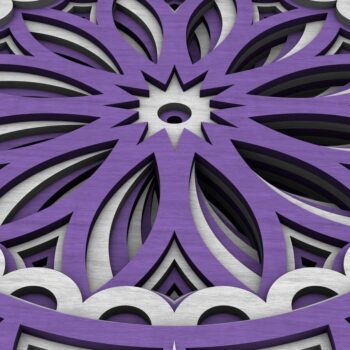 Intra απο ξύλο plywood  Χρώμα wenge 3mm-4mm πάχος - Flower Mandala , Layered Mandala Δίασταση 30x30 cm INTRAFABR-121492985 - Image 5