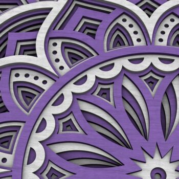 Intra απο ξύλο plywood  Χρώμα wenge 3mm-4mm πάχος - Flower Mandala , Layered Mandala Δίασταση 30x30 cm INTRAFABR-121492985 - Image 6