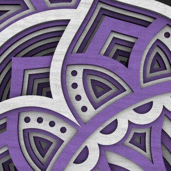 Intra απο ξύλο plywood  Χρώμα wenge 3mm-4mm πάχος - Flower Mandala , Layered Mandala Δίασταση 30x30 cm INTRAFABR-121492985 - Image 7