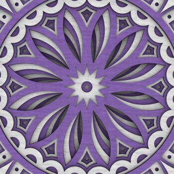 Intra απο ξύλο plywood  Χρώμα wenge 3mm-4mm πάχος - Flower Mandala , Layered Mandala Δίασταση 30x30 cm INTRAFABR-121492985 - Image 8