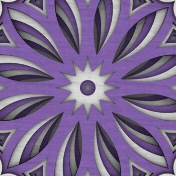 Intra απο ξύλο plywood  Χρώμα wenge 3mm-4mm πάχος - Flower Mandala , Layered Mandala Δίασταση 30x30 cm INTRAFABR-121492985 - Image 9