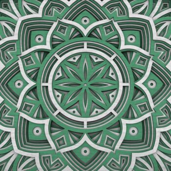 Intra απο ξύλο plywood  Χρώμα wenge 3mm-4mm πάχος - Flower Mandala , Layered Mandala Δίασταση 30x30 cm INTRAFABR-121492987 - Image 1