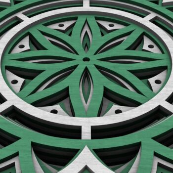 Intra απο ξύλο plywood  Χρώμα wenge 3mm-4mm πάχος - Flower Mandala , Layered Mandala Δίασταση 30x30 cm INTRAFABR-121492987 - Image 5