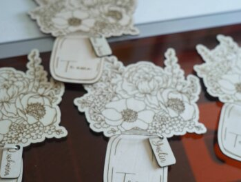 Intra απο ξύλο plywood  Χρώμα wenge 3mm-4mm πάχος - Flower Mason Jar Mothers Day Δίασταση 20x20 cm INTRAFABR-121492994 - Image 1