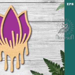 Intra απο ξύλο plywood  Χρώμα wenge 3mm-4mm πάχος - Διακόσμηση με κομμένο λέιζερ λιωμένο με λουλούδια 3 Δίασταση 20x20 cm INTRAFABR-121493006