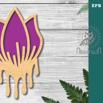 Intra απο ξύλο plywood  Χρώμα wenge 3mm-4mm πάχος - Διακόσμηση με κομμένο λέιζερ λιωμένο με λουλούδια 3 Δίασταση 20x20 cm INTRAFABR-121493006 - Image 1