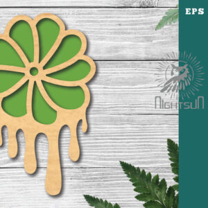 Intra απο ξύλο plywood  Χρώμα wenge 3mm-4mm πάχος - Διακόσμηση κομμένη με λέιζερ λιωμένη με λουλούδια 6 Δίασταση 20x20 cm INTRAFABR-85378786