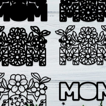 Intra απο ξύλο plywood  Χρώμα wenge 3mm-4mm πάχος - Flower Mom Layered Mom 3D Δίασταση 30x20 cm INTRAFABR-85378721 - Image 3