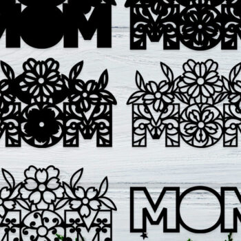 Intra απο ξύλο plywood  Χρώμα wenge 3mm-4mm πάχος - Flower Mom Layered Mom 3D Δίασταση 30x20 cm INTRAFABR-85378727 - Image 2