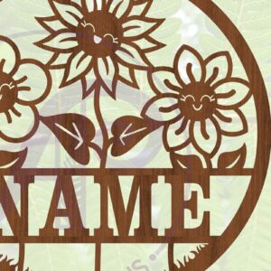 Intra απο ξύλο plywood  Χρώμα wenge 3mm-4mm πάχος - Πρότυπο κοπής λέιζερ σημάδι ονόματος λουλουδιού Δίασταση 30x20 cm INTRAFABR-45106033