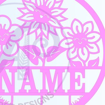 Intra απο ξύλο plywood  Χρώμα wenge 3mm-4mm πάχος - Πρότυπο κοπής λέιζερ σημάδι ονόματος λουλουδιού Δίασταση 30x20 cm INTRAFABR-45106033 - Image 3