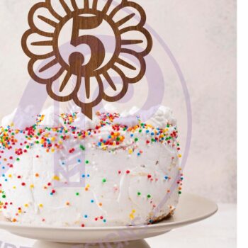 Intra απο ξύλο plywood Χρώμα wenge 3mm-4mm πάχος - Flower Number Cake Toppers, 16 σχέδια Δίασταση 30x20 cm INTRAFABR-109026882 - Image 3