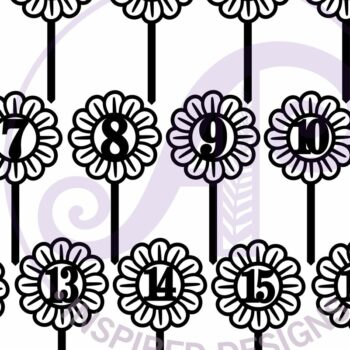 Intra απο ξύλο plywood Χρώμα wenge 3mm-4mm πάχος - Flower Number Cake Toppers, 16 σχέδια Δίασταση 30x20 cm INTRAFABR-109026882 - Image 4