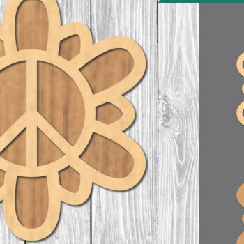 Intra απο ξύλο plywood  Χρώμα wenge 3mm-4mm πάχος - Flower Peace Διακόσμηση Δίασταση 20x20 cm INTRAFABR-98144172 - Image 1