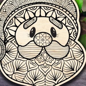 Intra απο ξύλο plywood  Χρώμα wenge 3mm-4mm πάχος - Λουλούδι Santa Mandala Δίασταση 30x30 cm INTRAFABR-118221873