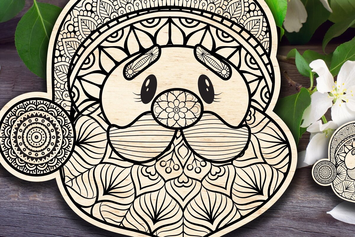 Intra απο ξύλο plywood  Χρώμα wenge 3mm-4mm πάχος - Λουλούδι Santa Mandala Δίασταση 30x30 cm INTRAFABR-118221873