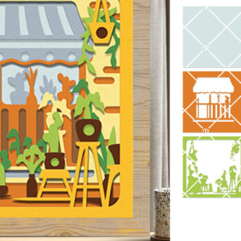 Intra απο ξύλο plywood  Χρώμα wenge 3mm-4mm πάχος - Ανθοπωλείο 3D Shadow Box Χαρτί κοπής Δίασταση 714x714 cm INTRAFABR-117762488 - Image 1