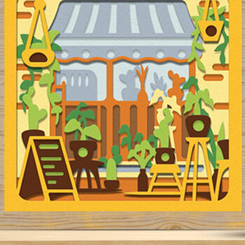 Intra απο ξύλο plywood  Χρώμα wenge 3mm-4mm πάχος - Ανθοπωλείο 3D Shadow Box Χαρτί κοπής Δίασταση 714x714 cm INTRAFABR-117762488 - Image 2