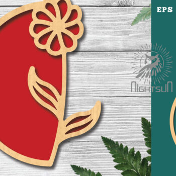 Intra απο ξύλο plywood  Χρώμα wenge 3mm-4mm πάχος - Διακόσμηση λουλουδιών με 6 Δίασταση 20x20 cm INTRAFABR-120324743 - Image 1