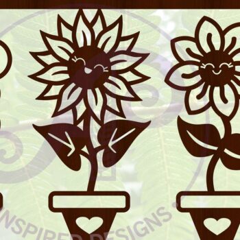 Intra απο ξύλο plywood  Χρώμα wenge 3mm-4mm πάχος - Λουλούδι σημάδι Χαριτωμένο Happy Flowers Δίασταση 40x50 cm INTRAFABR-120324744 - Image 1