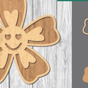 Intra απο ξύλο plywood  Χρώμα wenge 3mm-4mm πάχος - Flower Smile Διακόσμηση Δίασταση 20x20 cm INTRAFABR-120324746