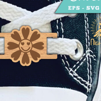 Intra απο ξύλο plywood  Χρώμα wenge 3mm-4mm πάχος - Flower Smile Κορδόνια Ετικέτες Δίασταση 20x20 cm INTRAFABR-120324753 - Image 1