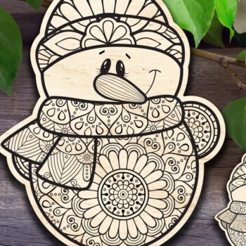 Intra απο ξύλο plywood Χρώμα wenge 3mm-4mm πάχος - Λουλούδι Χιονάνθρωπος Μάνταλα Δίασταση 30x30 cm INTRAFABR-120324757 - Image 1