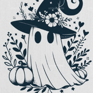 Intra απο ξύλο plywood  Χρώμα wenge 3mm-4mm πάχος - Flower Spooky Ghost , Halloween Δίασταση 40x50 cm INTRAFABR-120324760