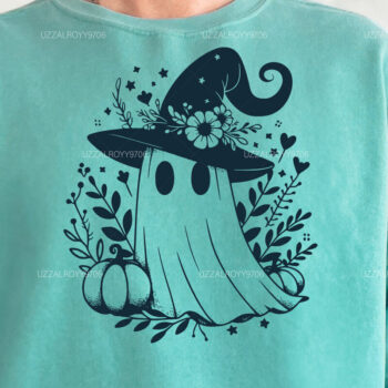 Intra απο ξύλο plywood  Χρώμα wenge 3mm-4mm πάχος - Flower Spooky Ghost , Halloween Δίασταση 40x50 cm INTRAFABR-120324760 - Image 3