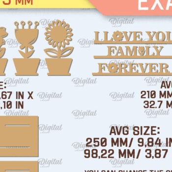 Intra απο ξύλο plywood  Χρώμα wenge 3mm-4mm πάχος - Flower Stands . Διακόσμηση σπιτιού Δίασταση 30x20 cm INTRAFABR-34397688 - Image 2