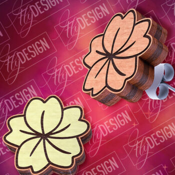 Intra απο ξύλο plywood  Χρώμα wenge 3mm-4mm πάχος - Flower Stud Earrings | CNC Δίασταση 3x3 cm INTRAFABR-58224617 - Image 1