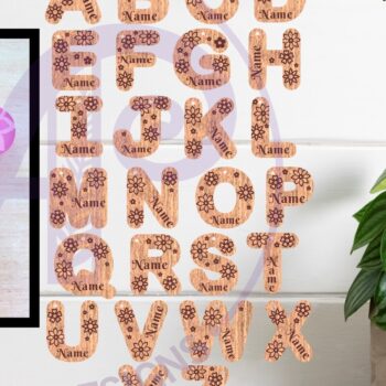 Intra απο ξύλο plywood  Χρώμα wenge 3mm-4mm πάχος - Μπρελόκ με θέμα το λουλούδι Σχέδια επιστολών Δίασταση 4x4 cm INTRAFABR-121326904 - Image 1