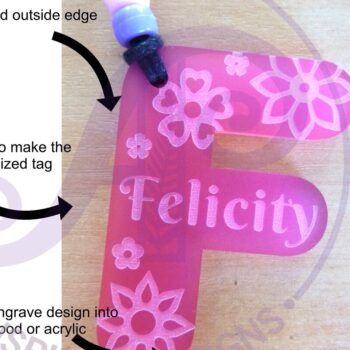 Intra απο ξύλο plywood  Χρώμα wenge 3mm-4mm πάχος - Μπρελόκ με θέμα το λουλούδι Σχέδια επιστολών Δίασταση 4x4 cm INTRAFABR-121326904 - Image 2